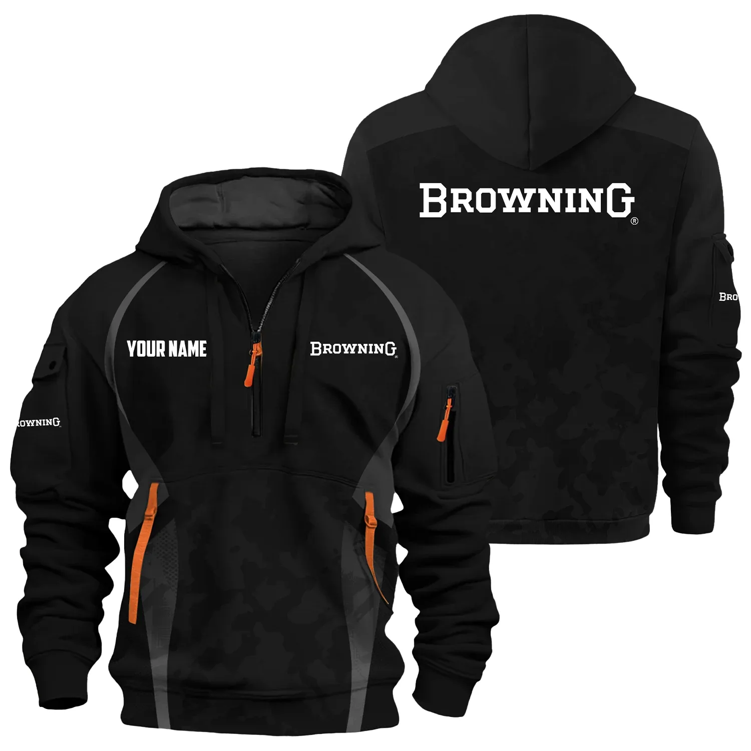 Browning Exclusive Logo Hoodie Half Zipper OUHU3DHHZ13BRZ