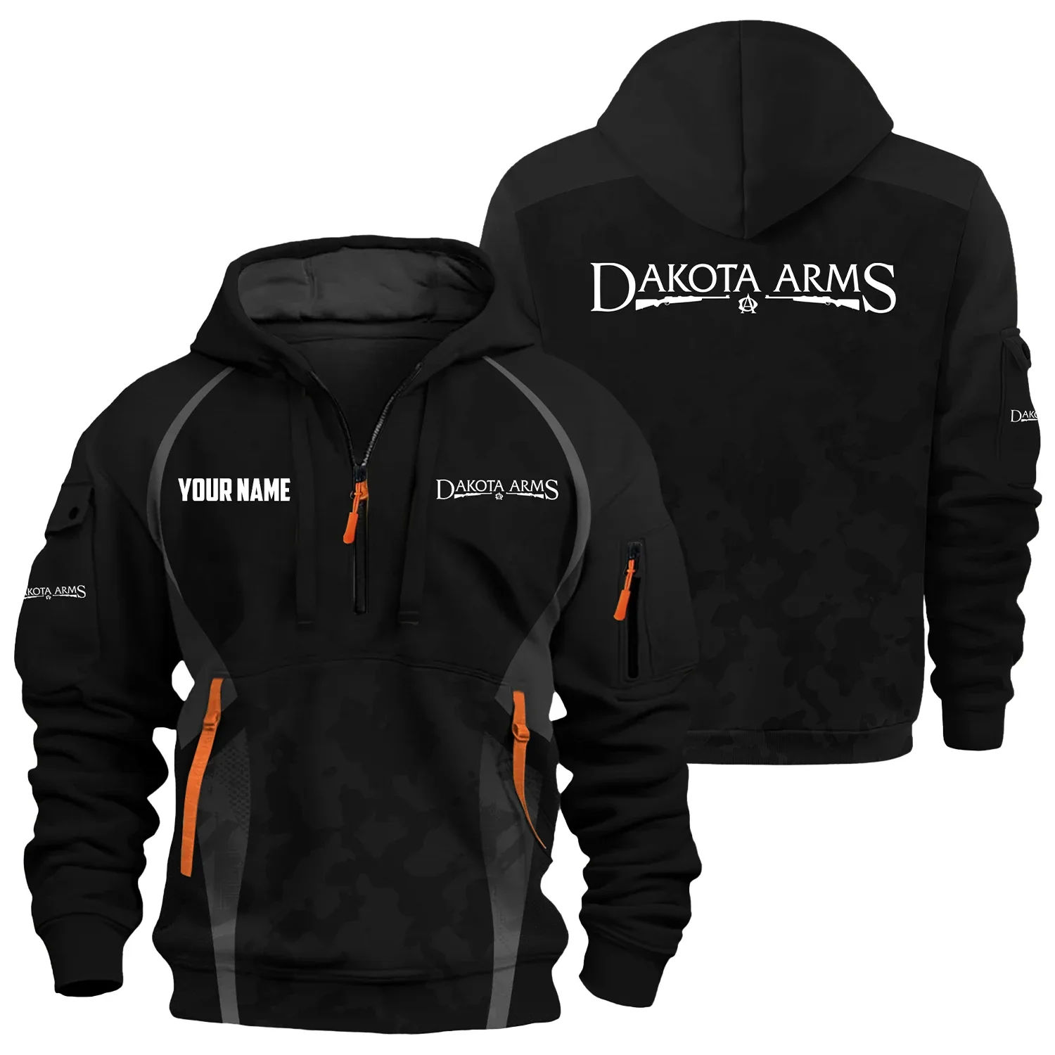 Dakota Arms Exclusive Logo Hoodie Half Zipper OUHU3DHHZ13DAZ
