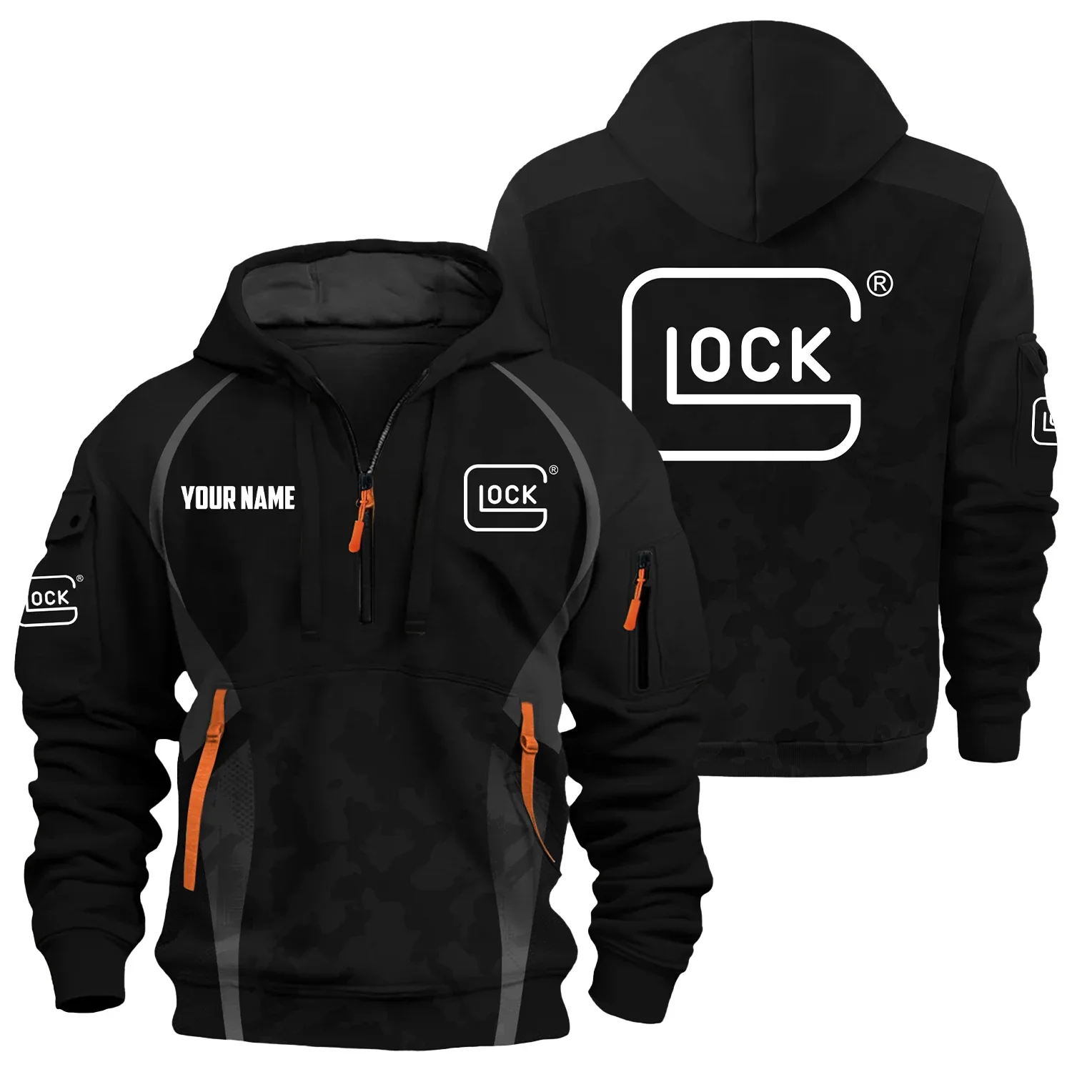 Glock Exclusive Logo Hoodie Half Zipper OUHU3DHHZ13GOZ