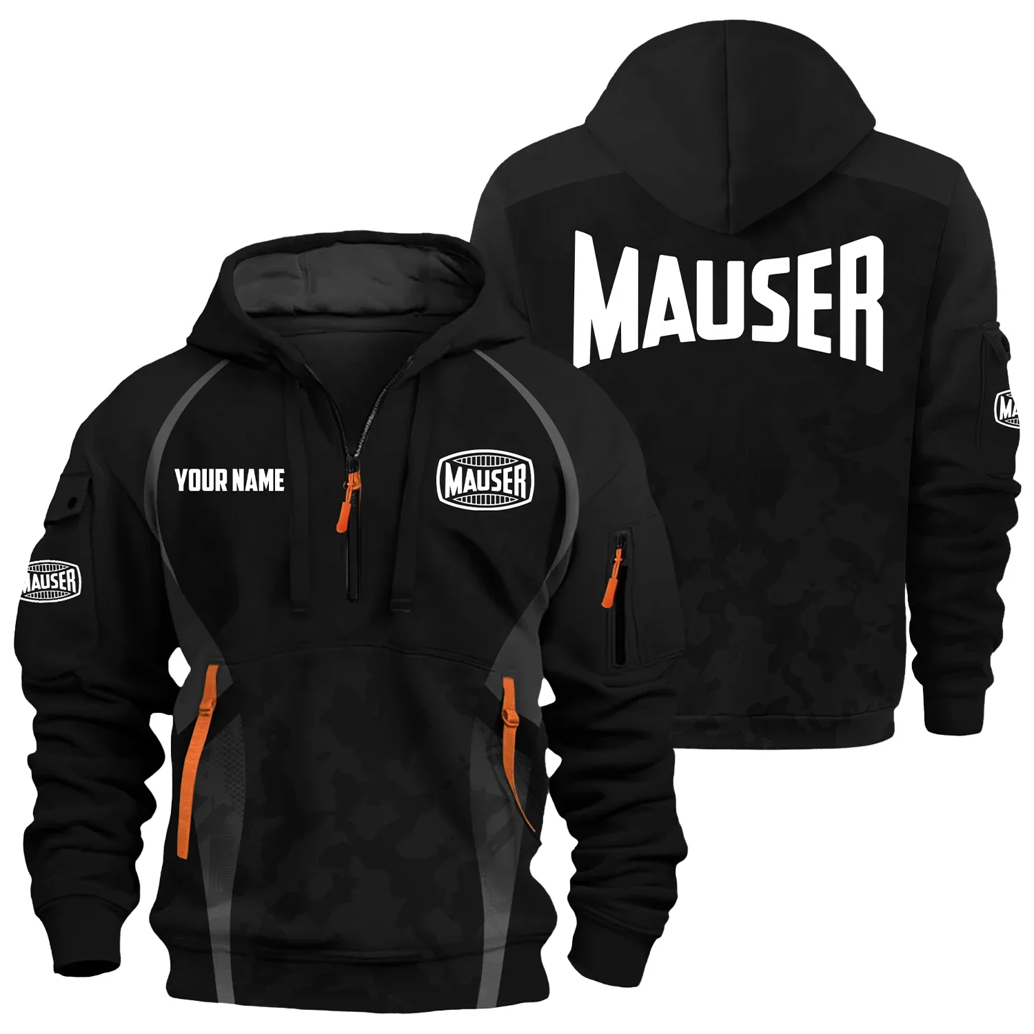 Mauser Exclusive Logo Hoodie Half Zipper OUHU3DHHZ13MSZ