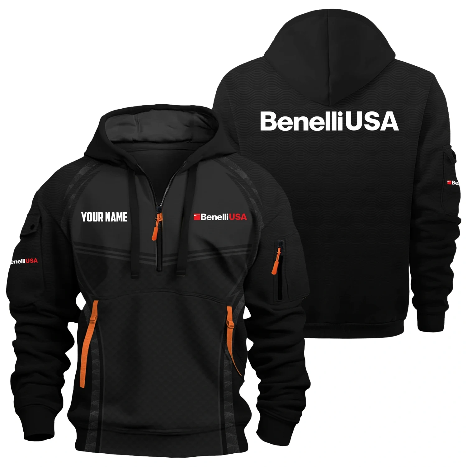 Benelli USA Exclusive Logo Hoodie Half Zipper OUHU3DHHZ14BUZ