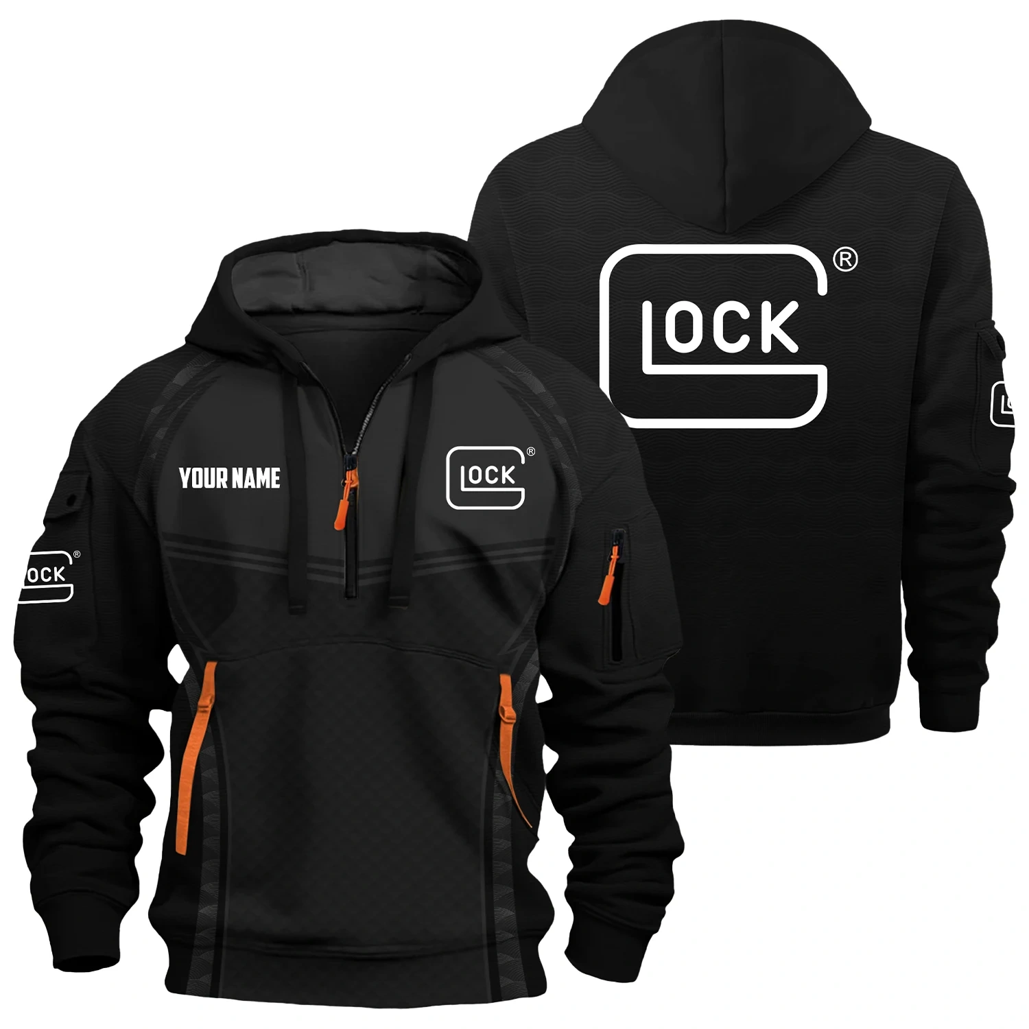 Glock Exclusive Logo Hoodie Half Zipper OUHU3DHHZ14GOZ