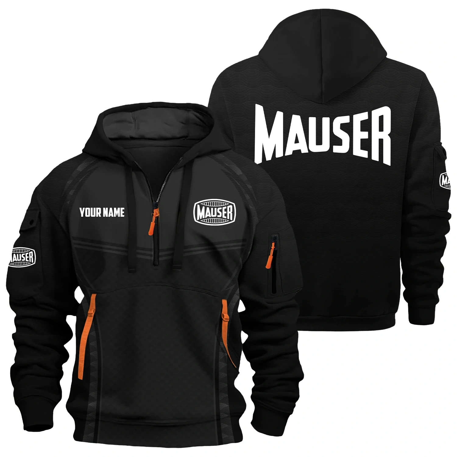 Mauser Exclusive Logo Hoodie Half Zipper OUHU3DHHZ14MSZ