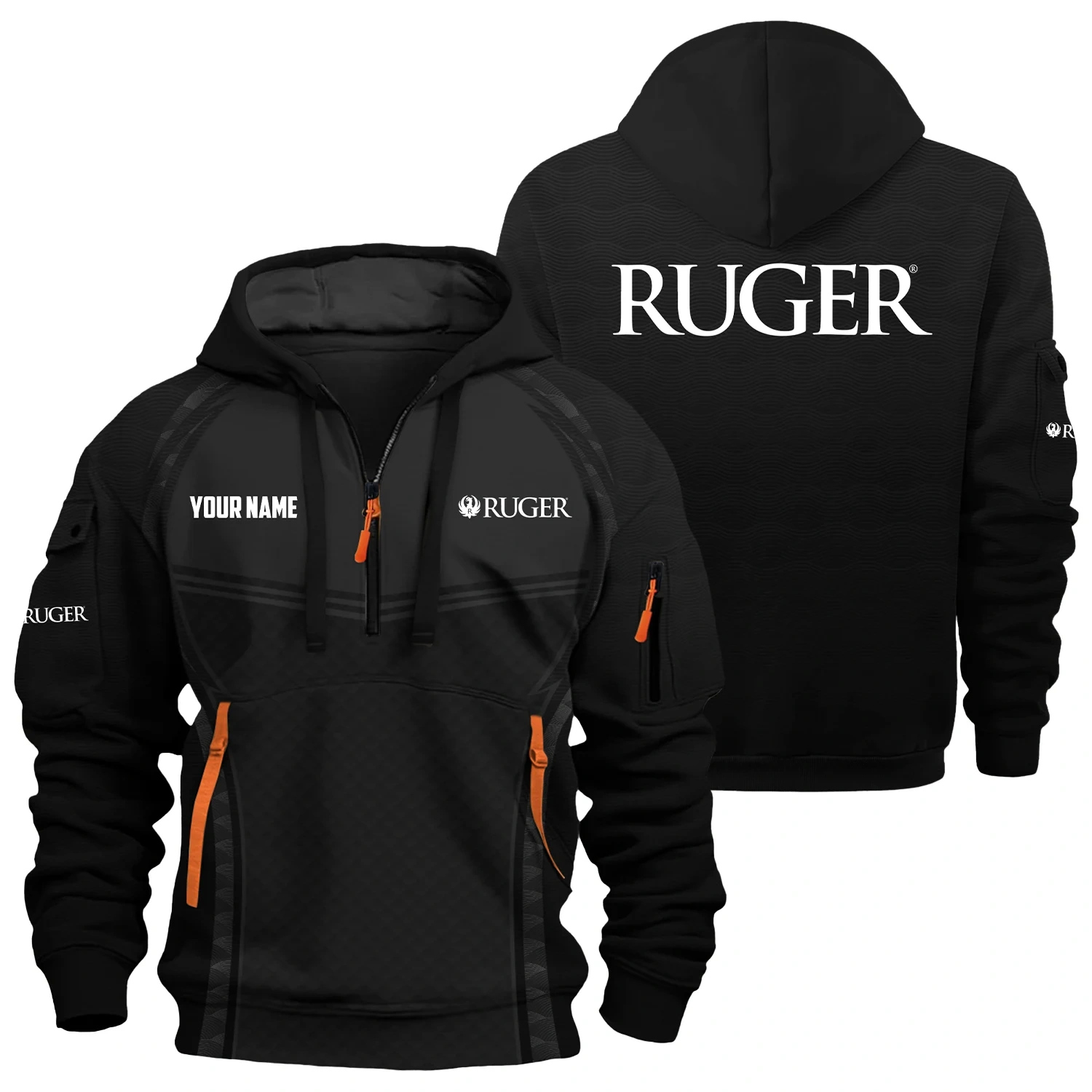 Ruger Exclusive Logo Hoodie Half Zipper OUHU3DHHZ14RGZ