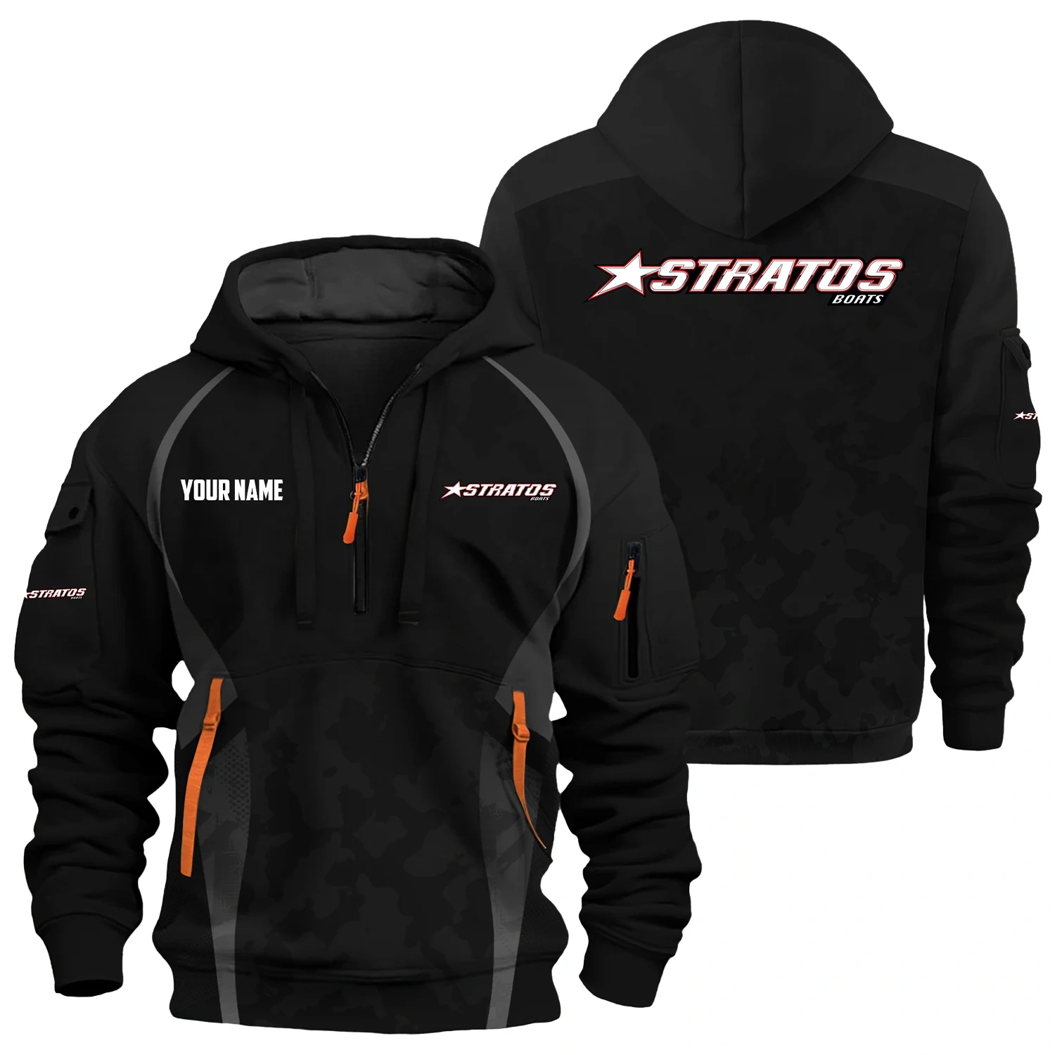 Stratos Exclusive Logo Hoodie Half Zipper TTFSHHZ3D081913SAZ