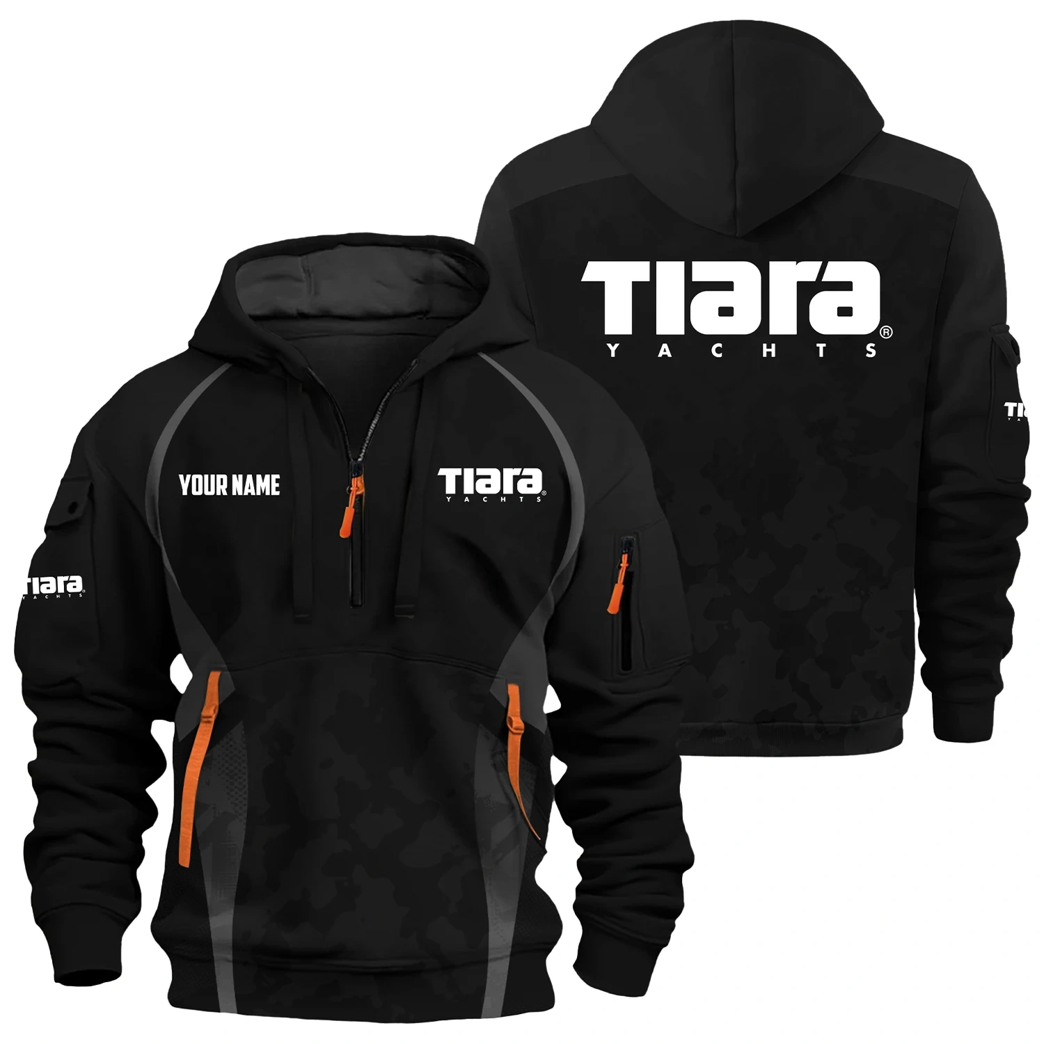 Tiara Yachts Exclusive Logo Hoodie Half Zipper TTFSHHZ3D081913TYZ