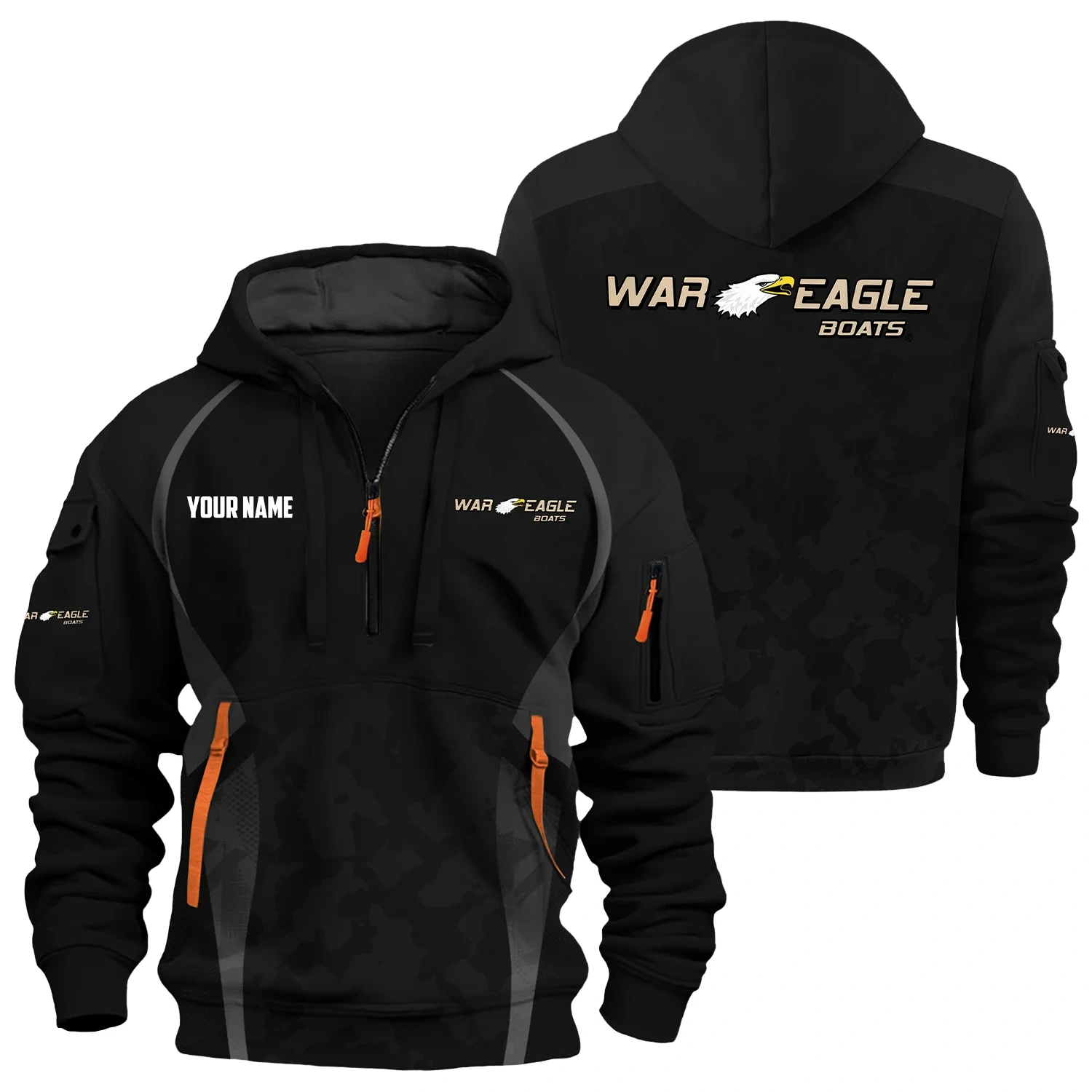 War Eagle Exclusive Logo Hoodie Half Zipper TTFSHHZ3D081913WEZ