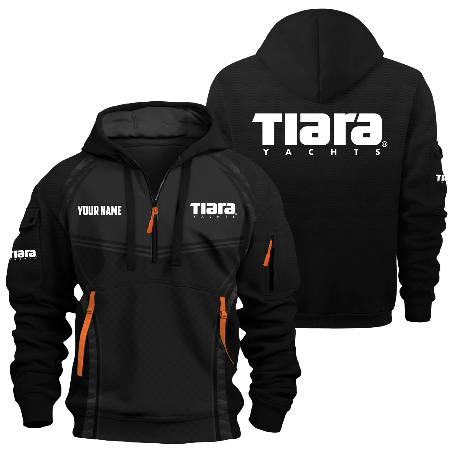 Tiara Yachts Exclusive Logo Hoodie Half Zipper TTFSHHZ3D081914TYZ