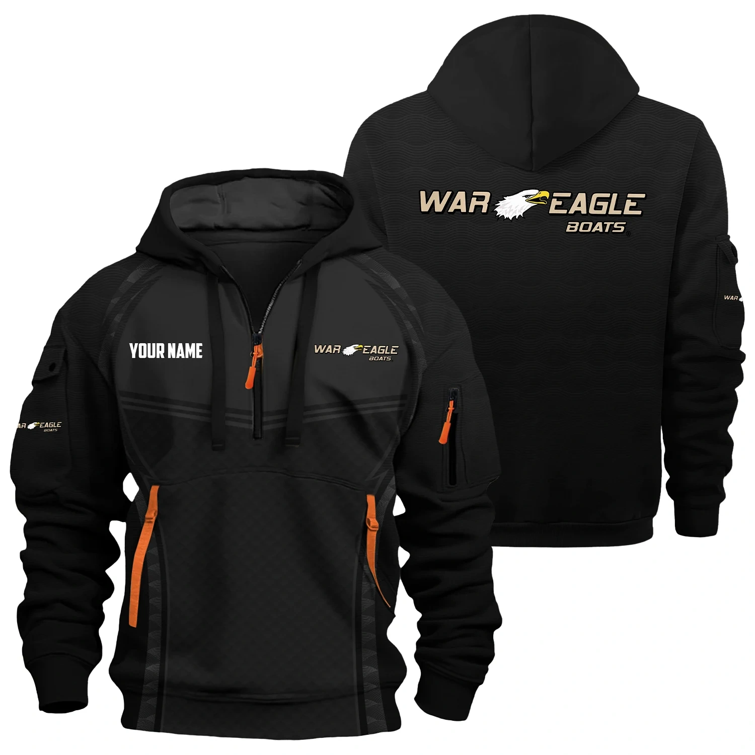 War Eagle Exclusive Logo Hoodie Half Zipper TTFSHHZ3D081914WEZ
