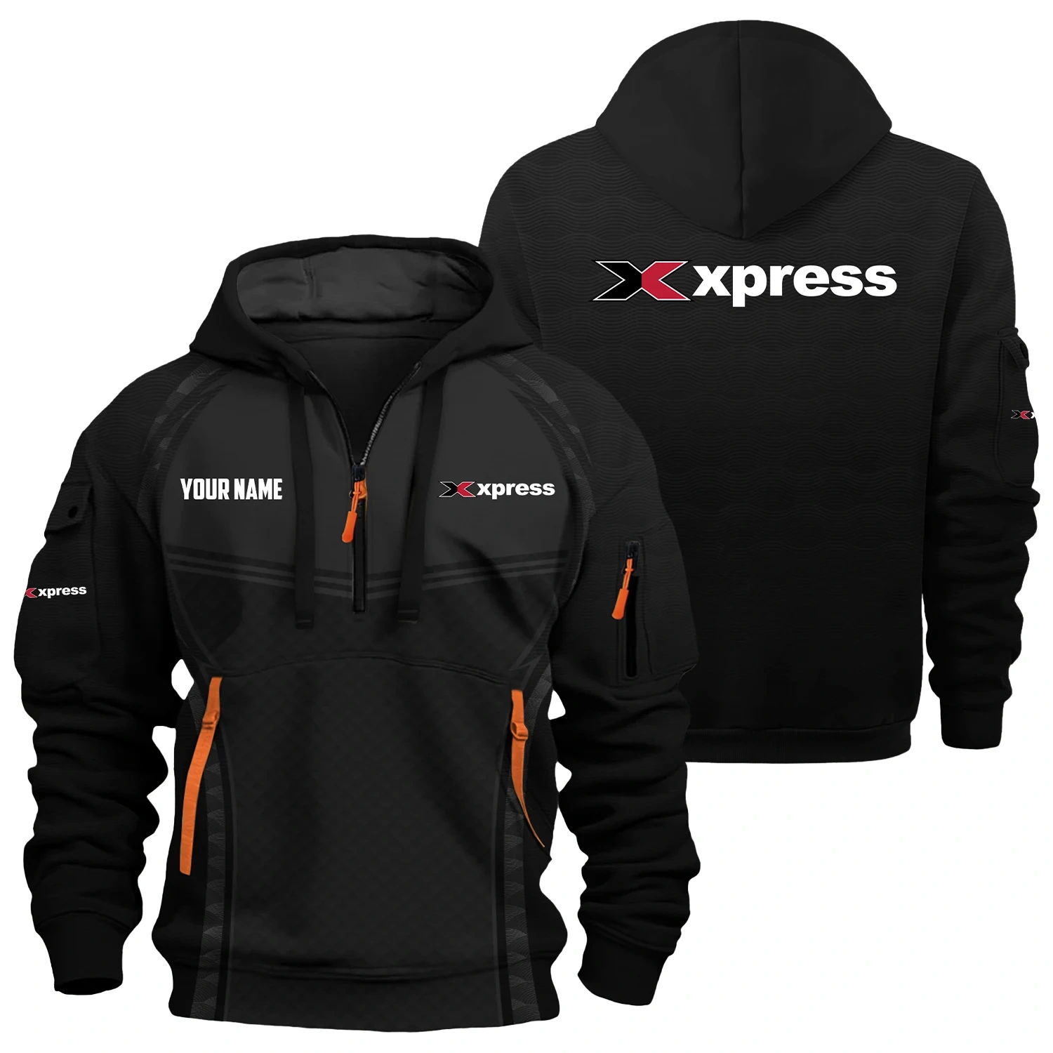 Xpress Exclusive Logo Hoodie Half Zipper TTFSHHZ3D081914XBZ