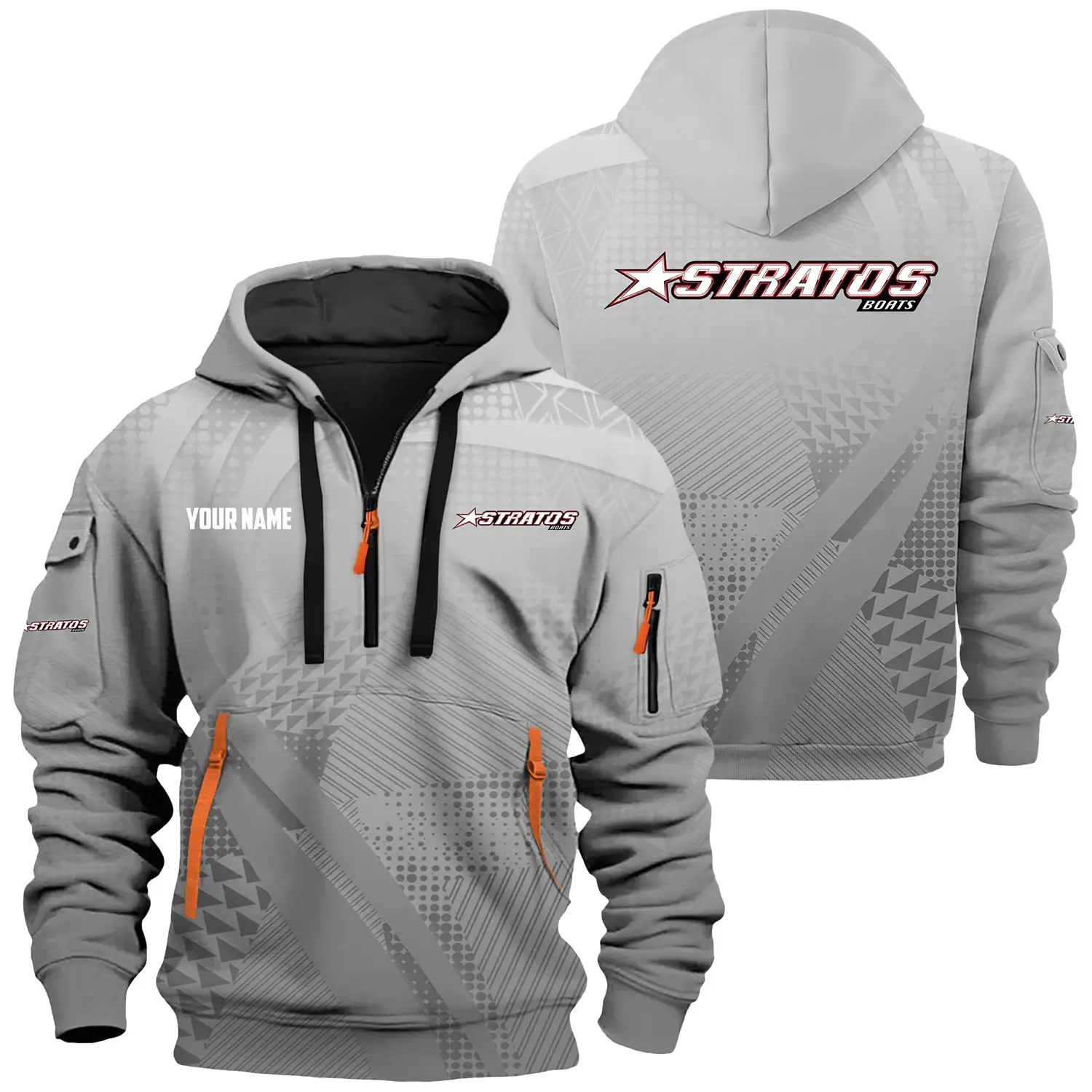 Stratos Exclusive Logo Hoodie Half Zipper TTFSHHZ3D0819A07SAZ