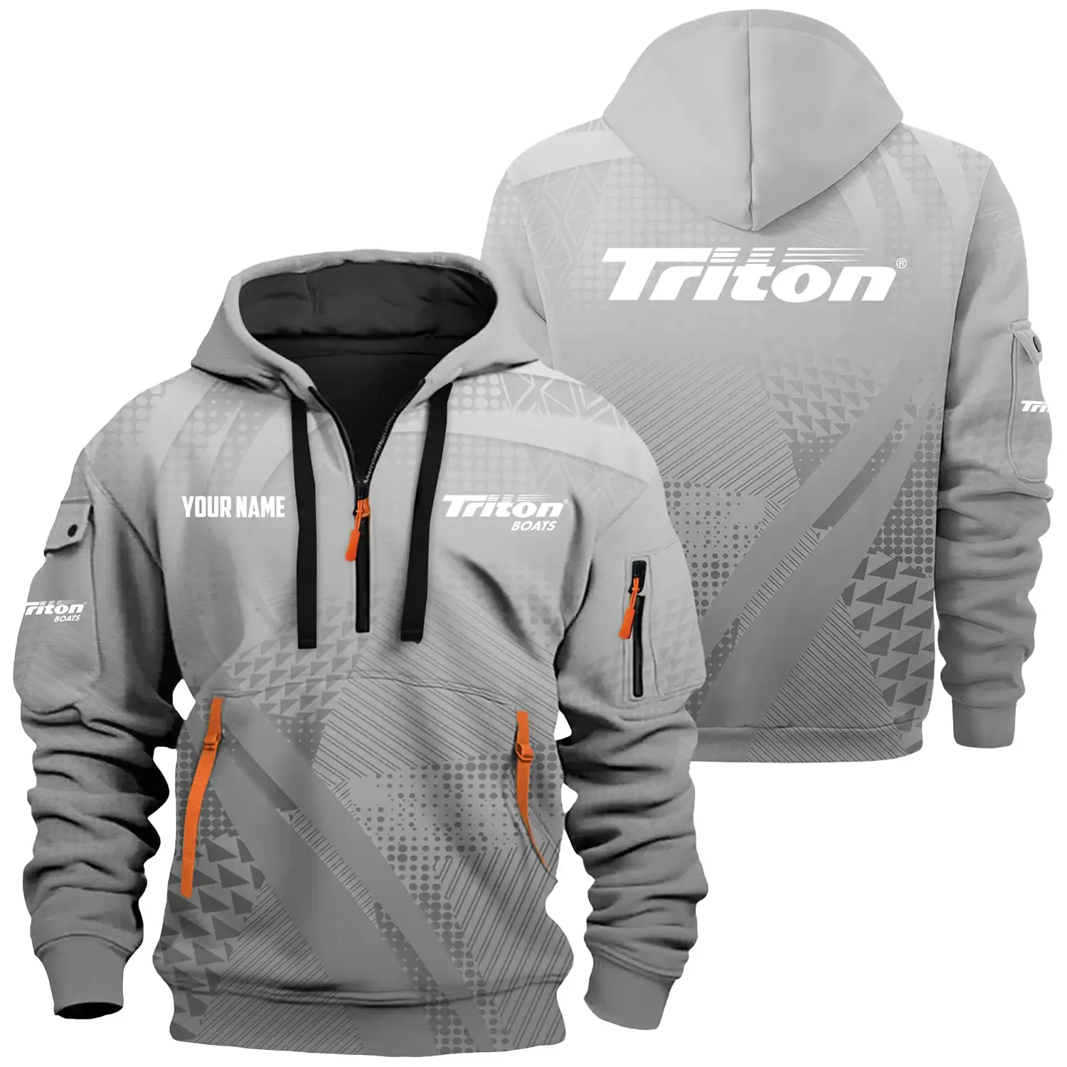 Triton Exclusive Logo Hoodie Half Zipper TTFSHHZ3D0819A07TBZ