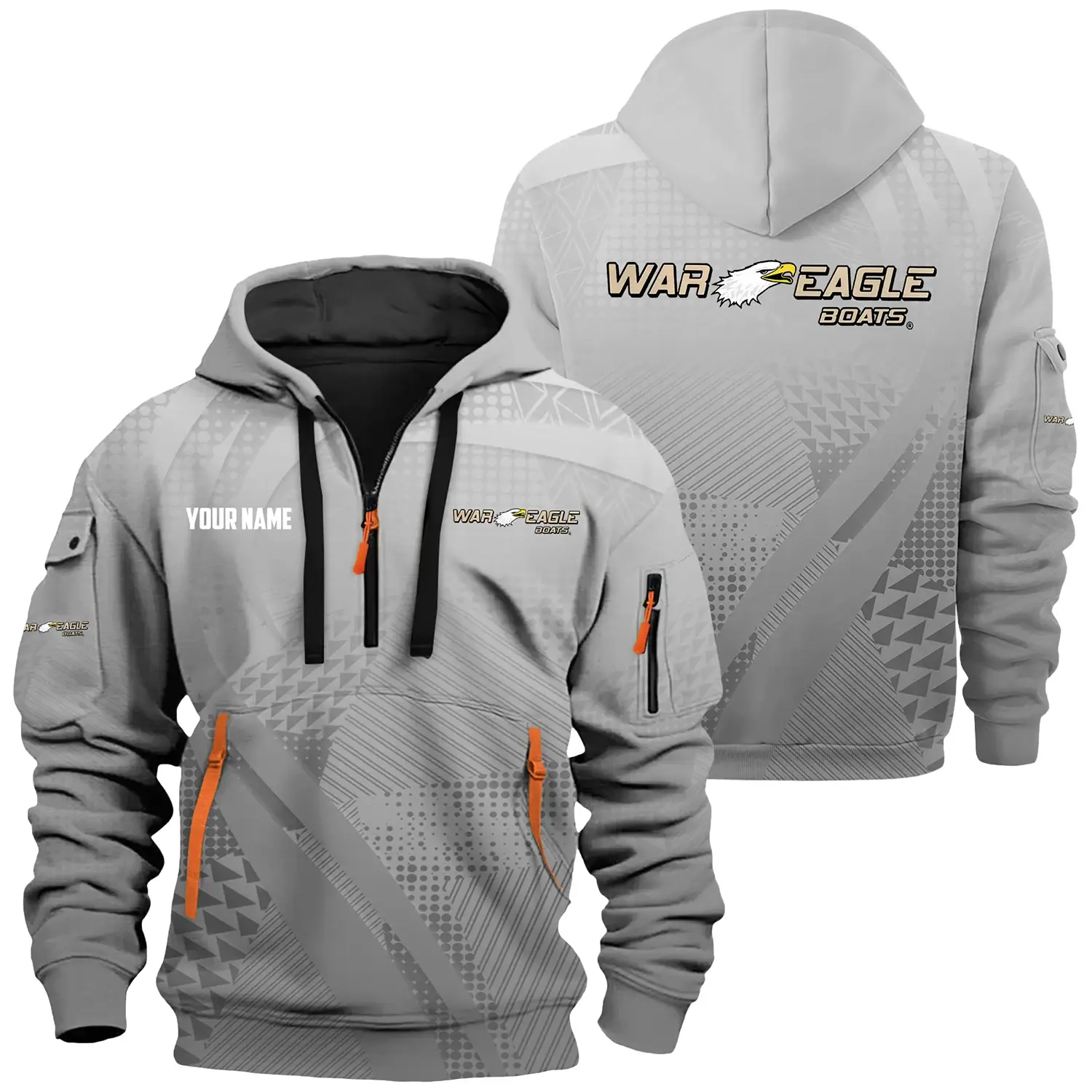 War Eagle Exclusive Logo Hoodie Half Zipper TTFSHHZ3D0819A07WEZ