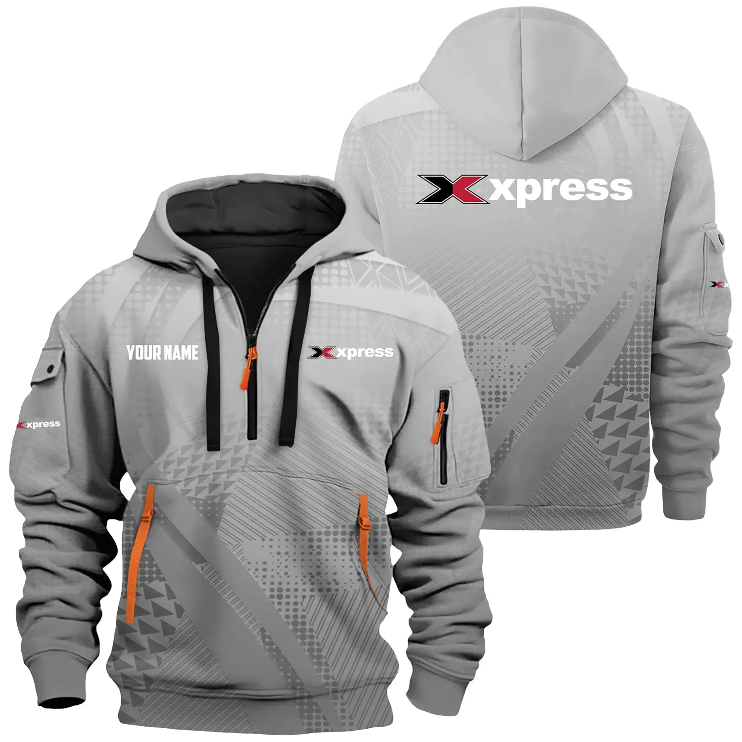 Xpress Exclusive Logo Hoodie Half Zipper TTFSHHZ3D0819A07XBZ