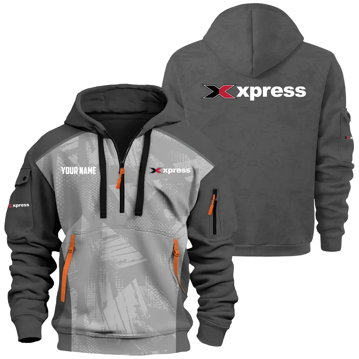 Xpress Exclusive Logo Hoodie Half Zipper TTFSHHZ3D0819A10XBZ