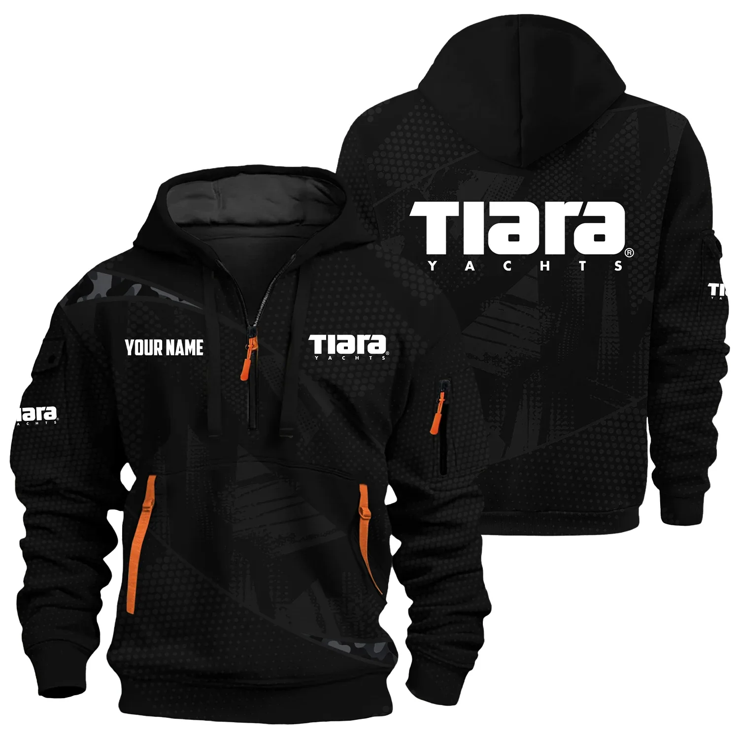Tiara Yachts Exclusive Logo Hoodie Half Zipper TTFSHHZ3D0819A12TYZ