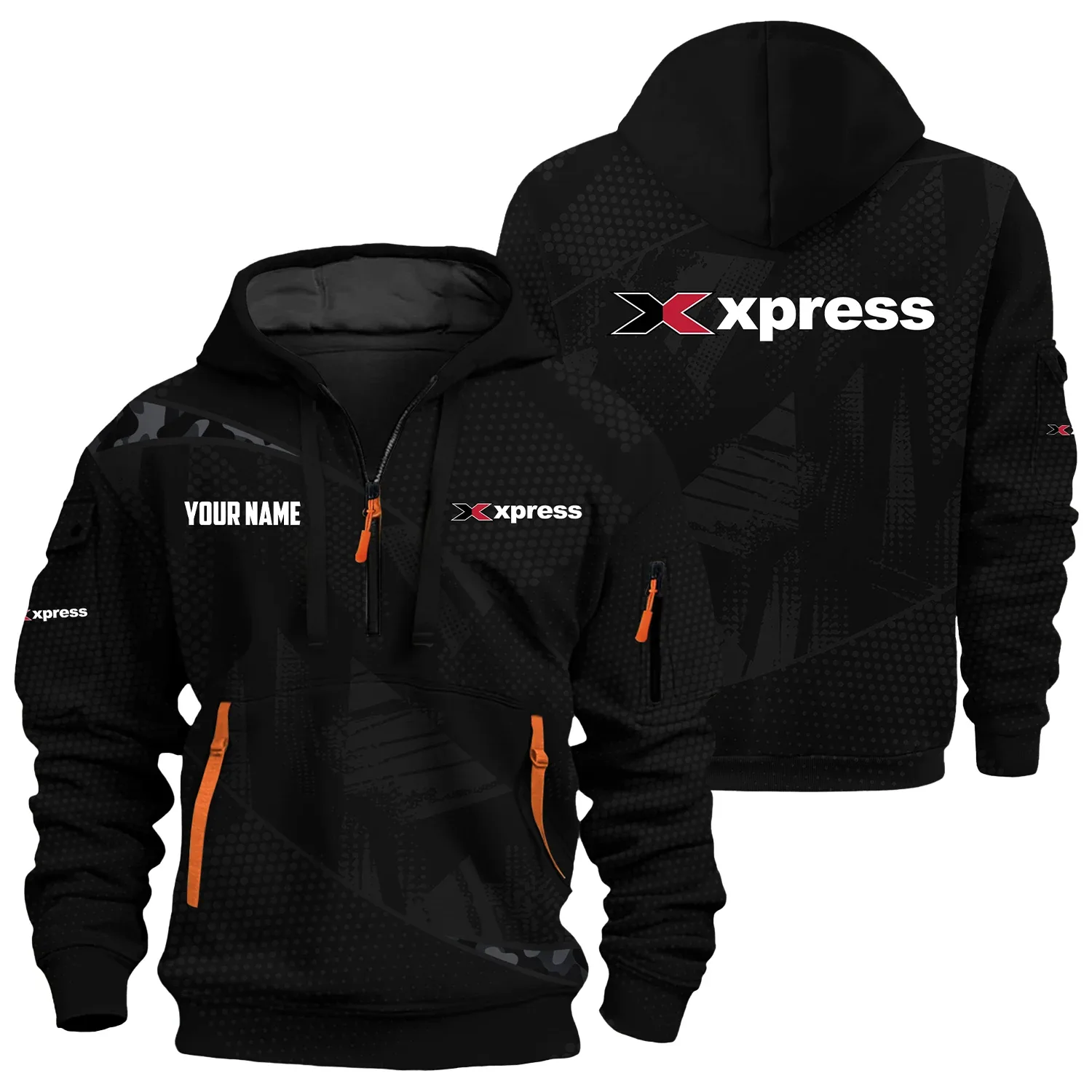 Xpress Exclusive Logo Hoodie Half Zipper TTFSHHZ3D0819A12XBZ
