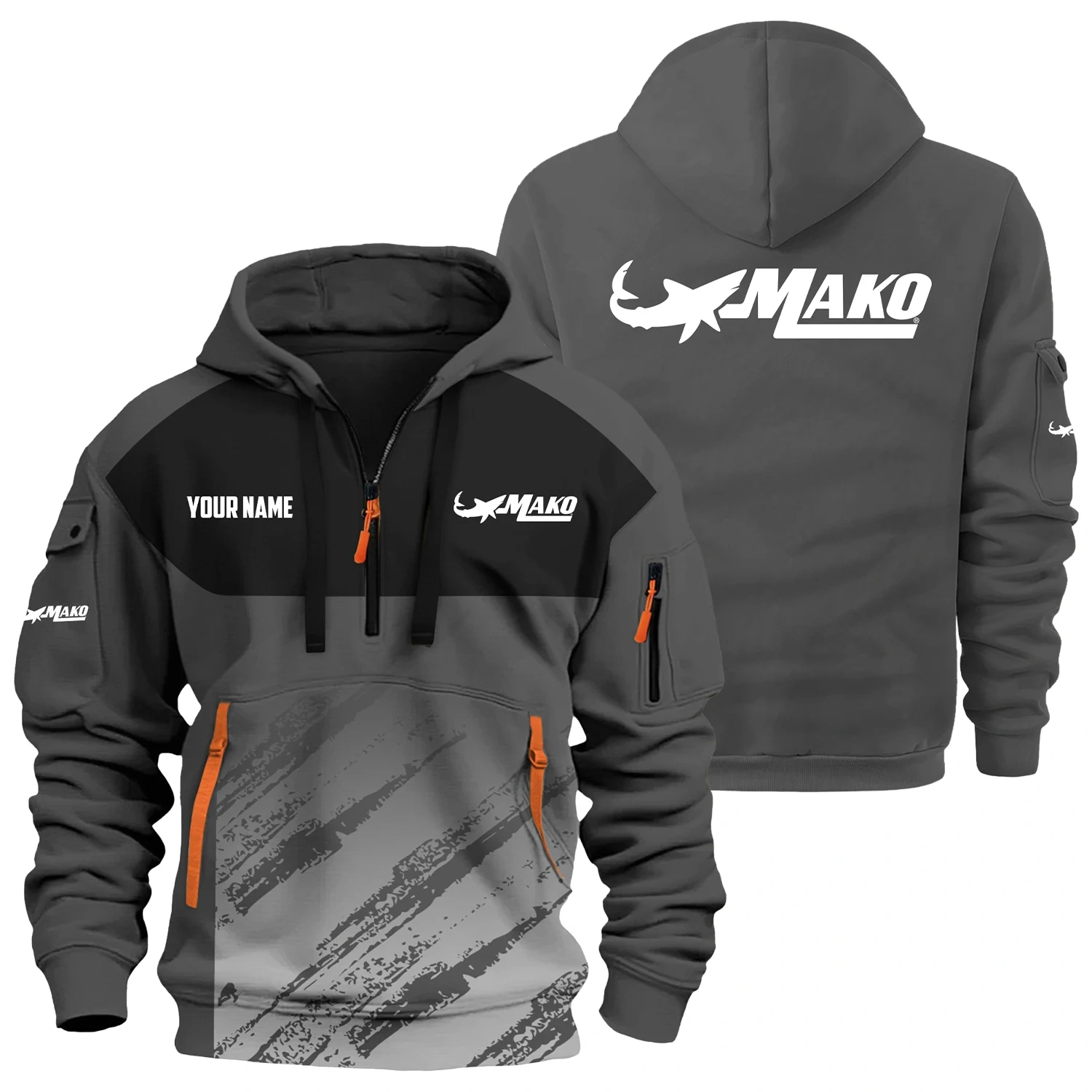 Mako Exclusive Logo Hoodie Half Zipper TTFSHHZ3D0819C04MAZ