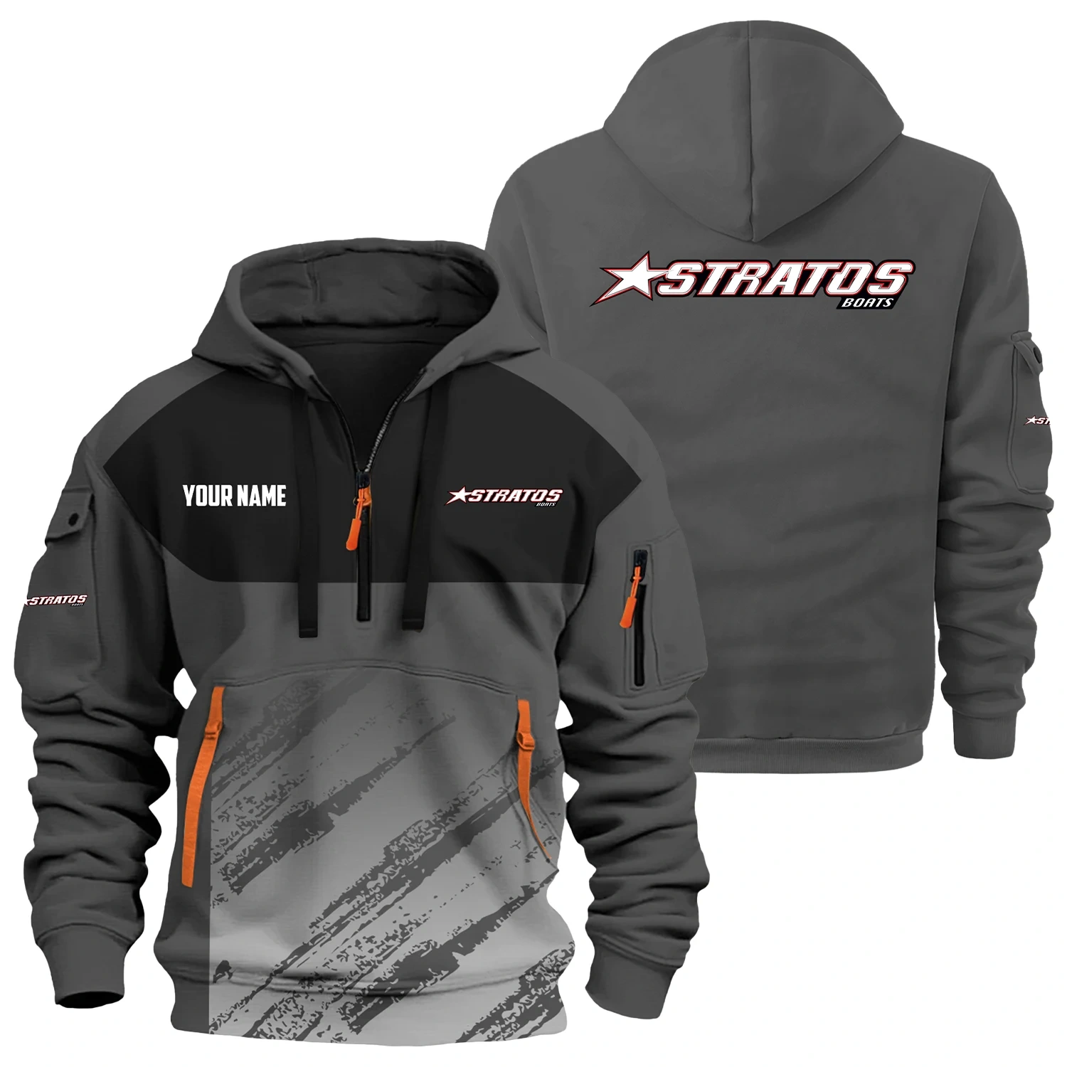Stratos Exclusive Logo Hoodie Half Zipper TTFSHHZ3D0819C04SAZ