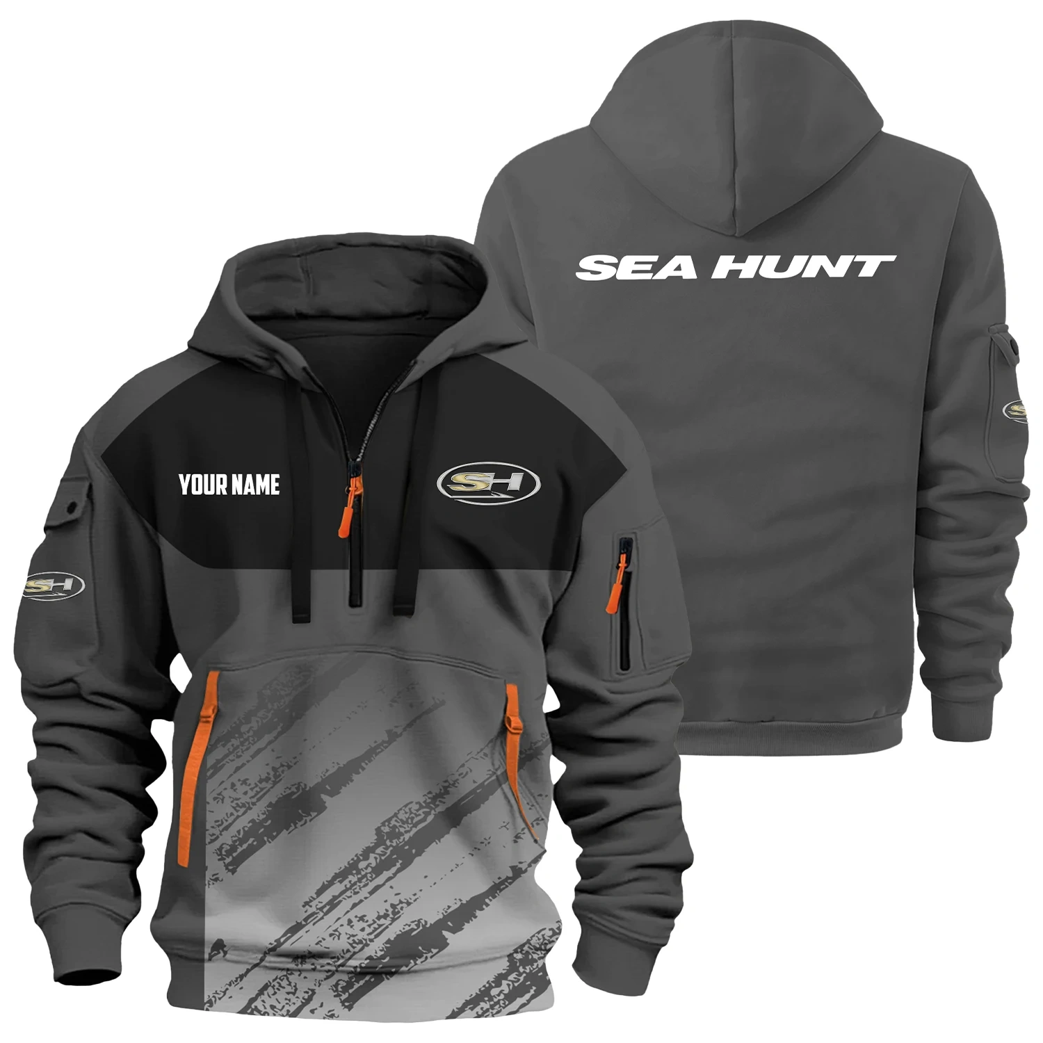 Sea Hunt Exclusive Logo Hoodie Half Zipper TTFSHHZ3D0819C04SEZ