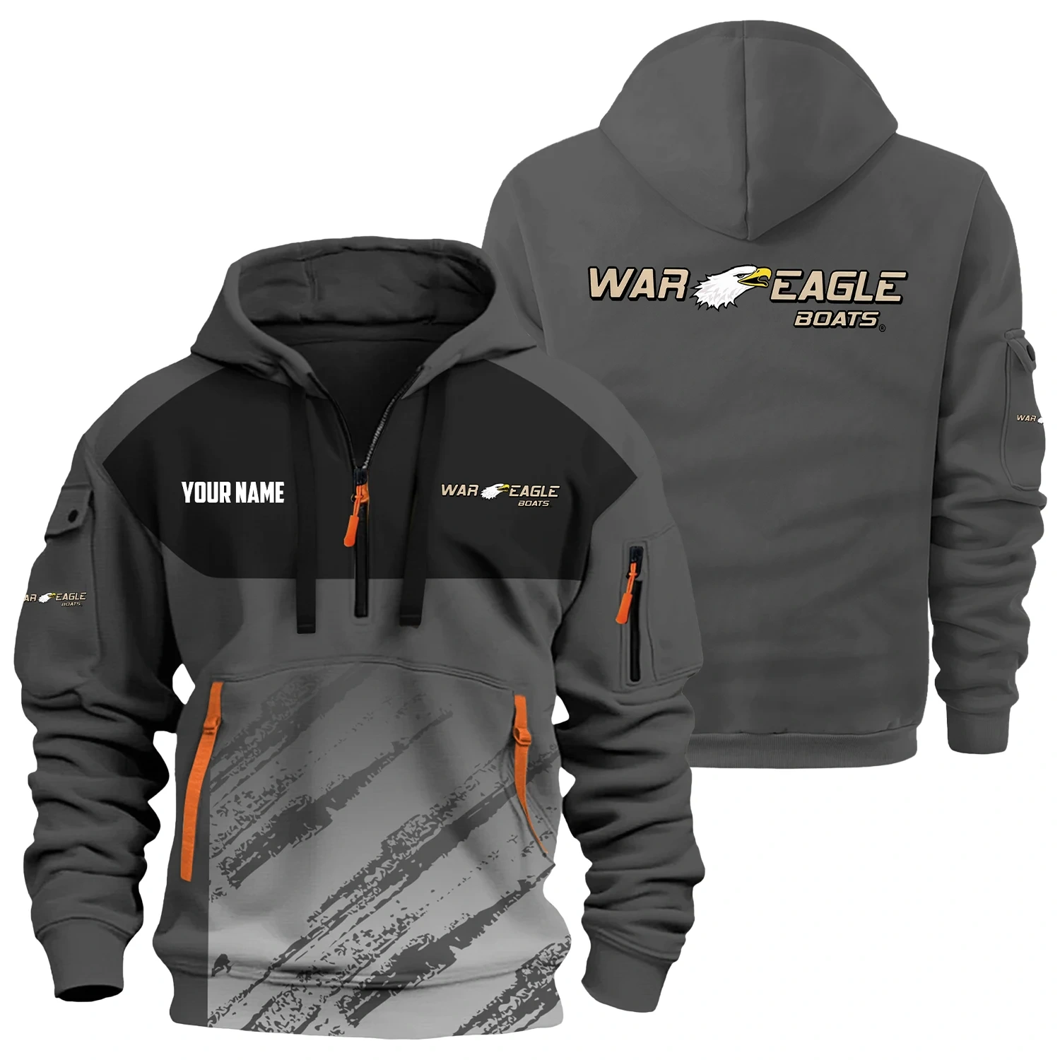 War Eagle Exclusive Logo Hoodie Half Zipper TTFSHHZ3D0819C04WEZ