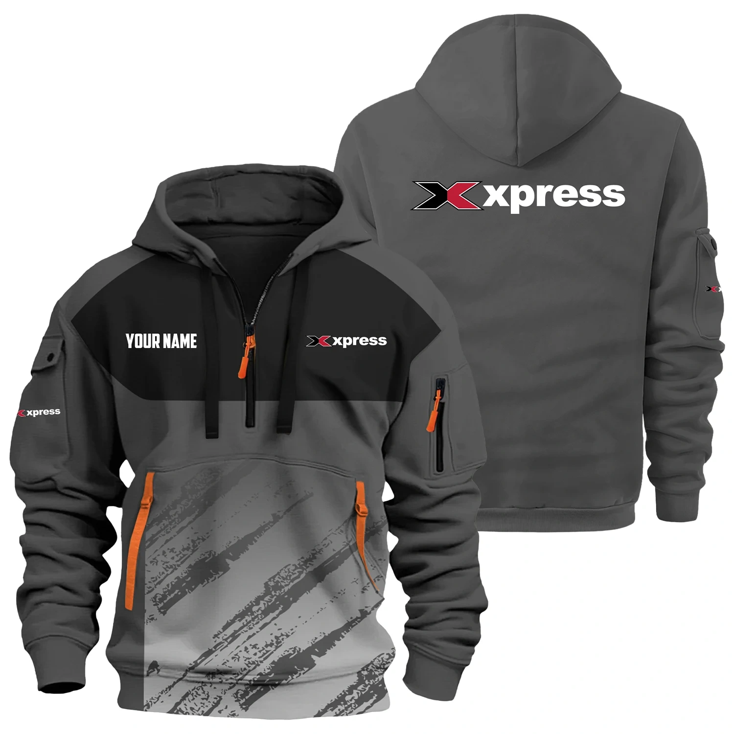 Xpress Exclusive Logo Hoodie Half Zipper TTFSHHZ3D0819C04XBZ