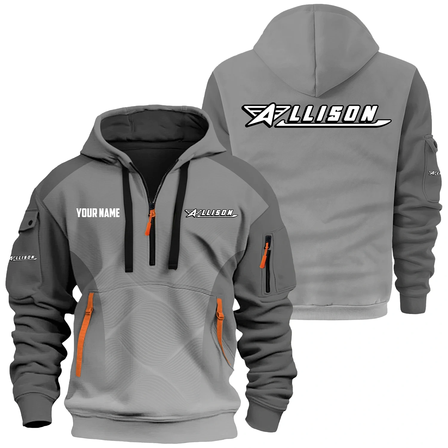 Allison Exclusive Logo Hoodie Half Zipper TTFSHHZ3D0819C05ALZ