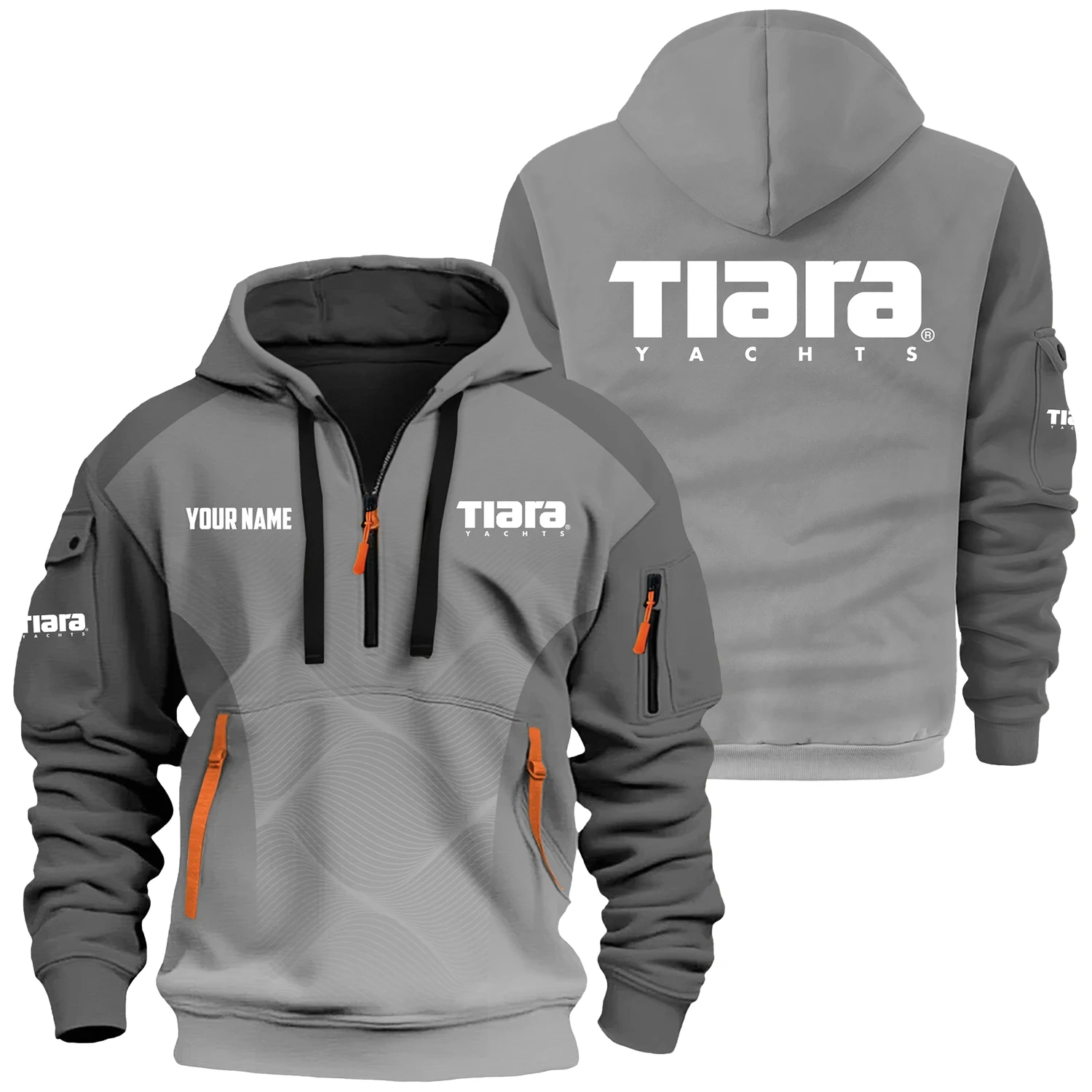 Tiara Yachts Exclusive Logo Hoodie Half Zipper TTFSHHZ3D0819C05TYZ