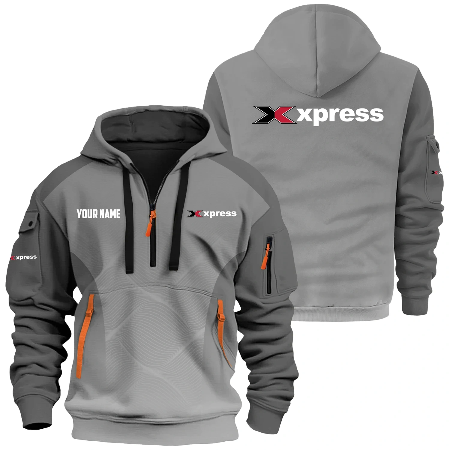 Xpress Exclusive Logo Hoodie Half Zipper TTFSHHZ3D0819C05XBZ
