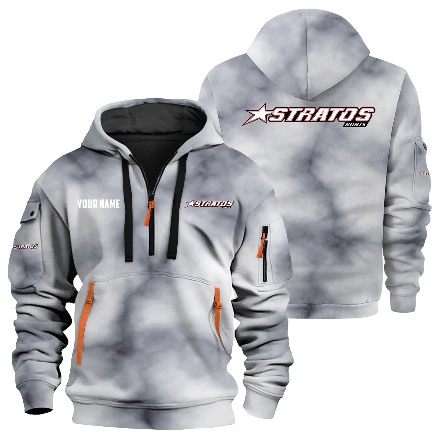 Stratos Exclusive Logo Hoodie Half Zipper TTFSHHZ3D0819C06SAZ