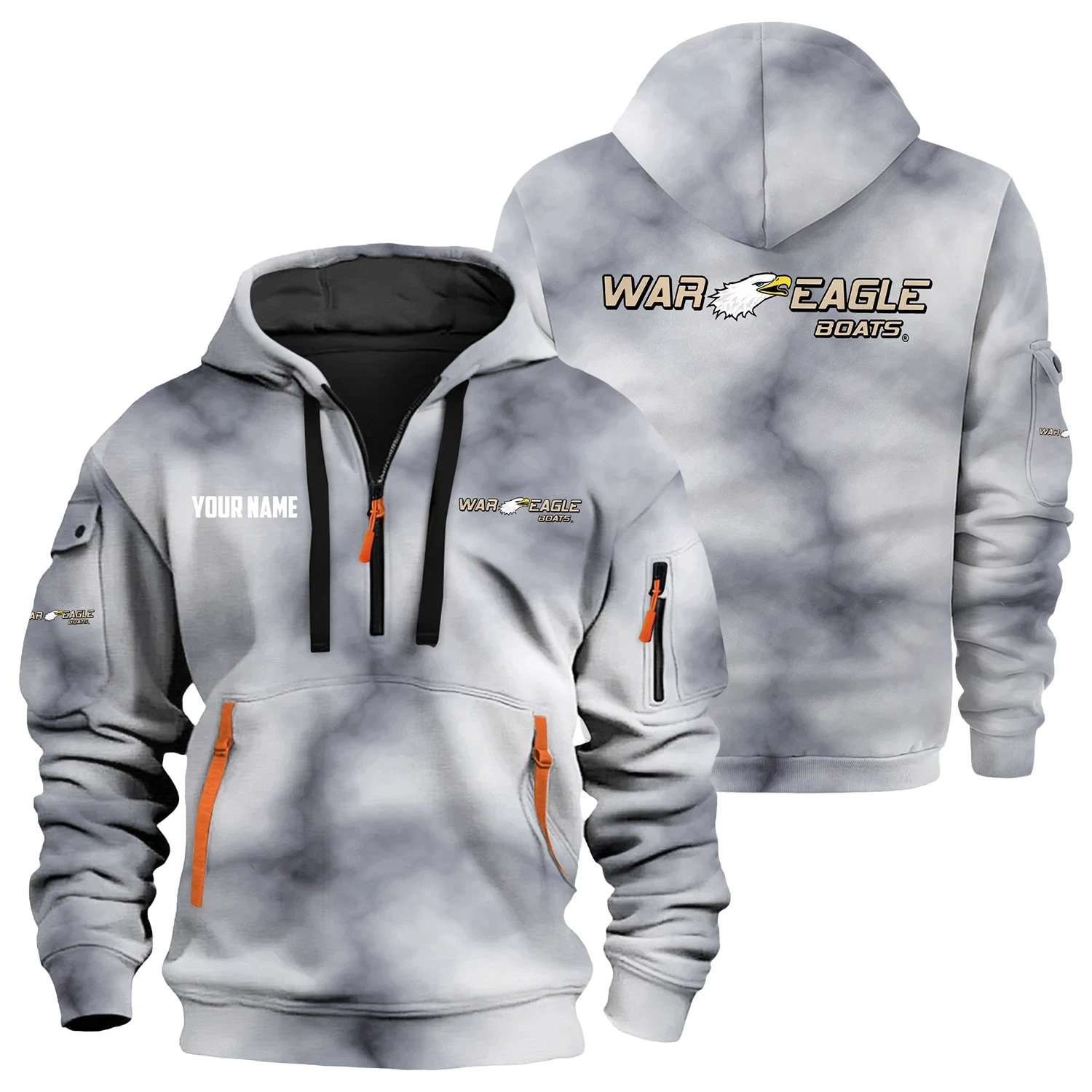 War Eagle Exclusive Logo Hoodie Half Zipper TTFSHHZ3D0819C06WEZ