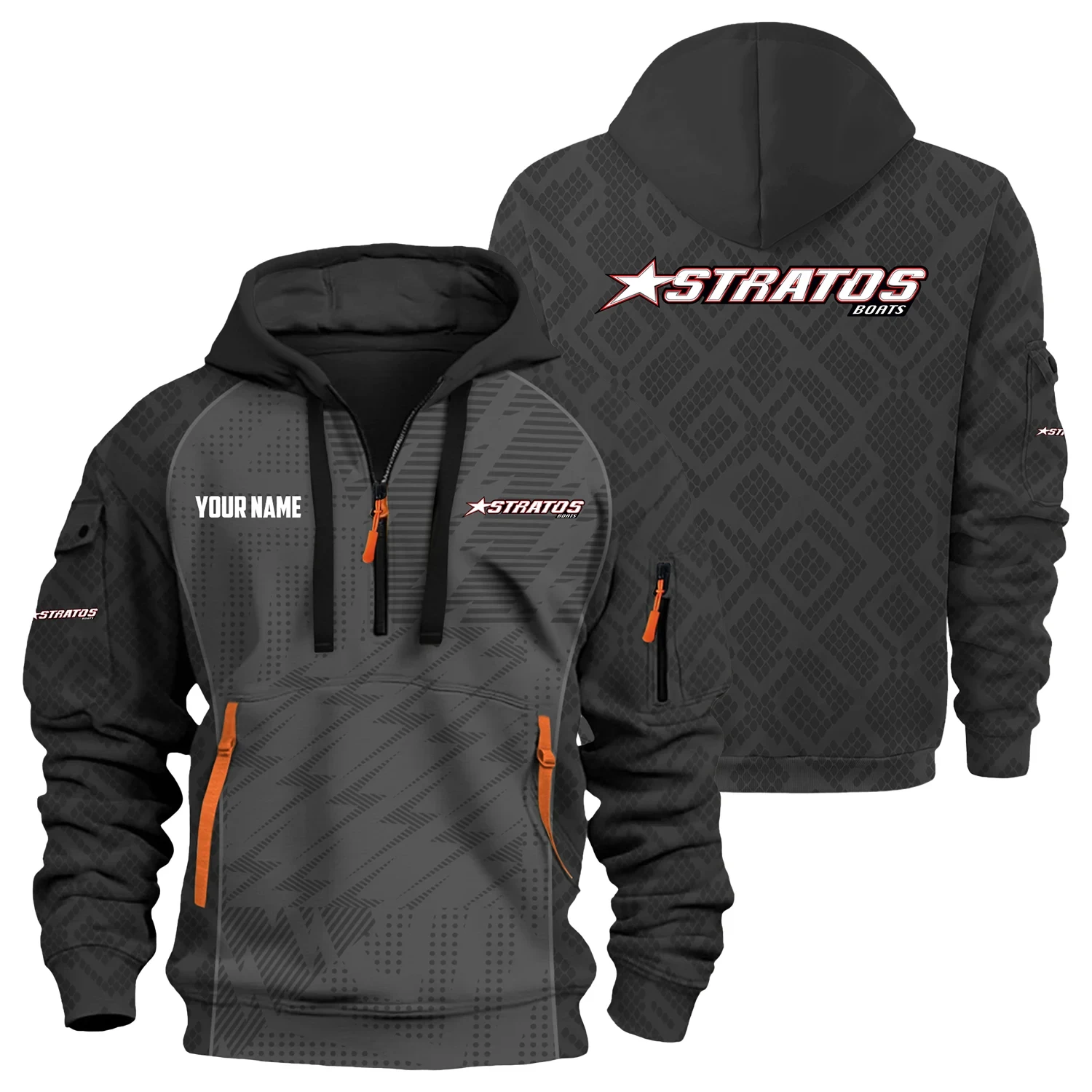 Stratos Exclusive Logo Hoodie Half Zipper TTFSHHZ3D0819C08SAZ