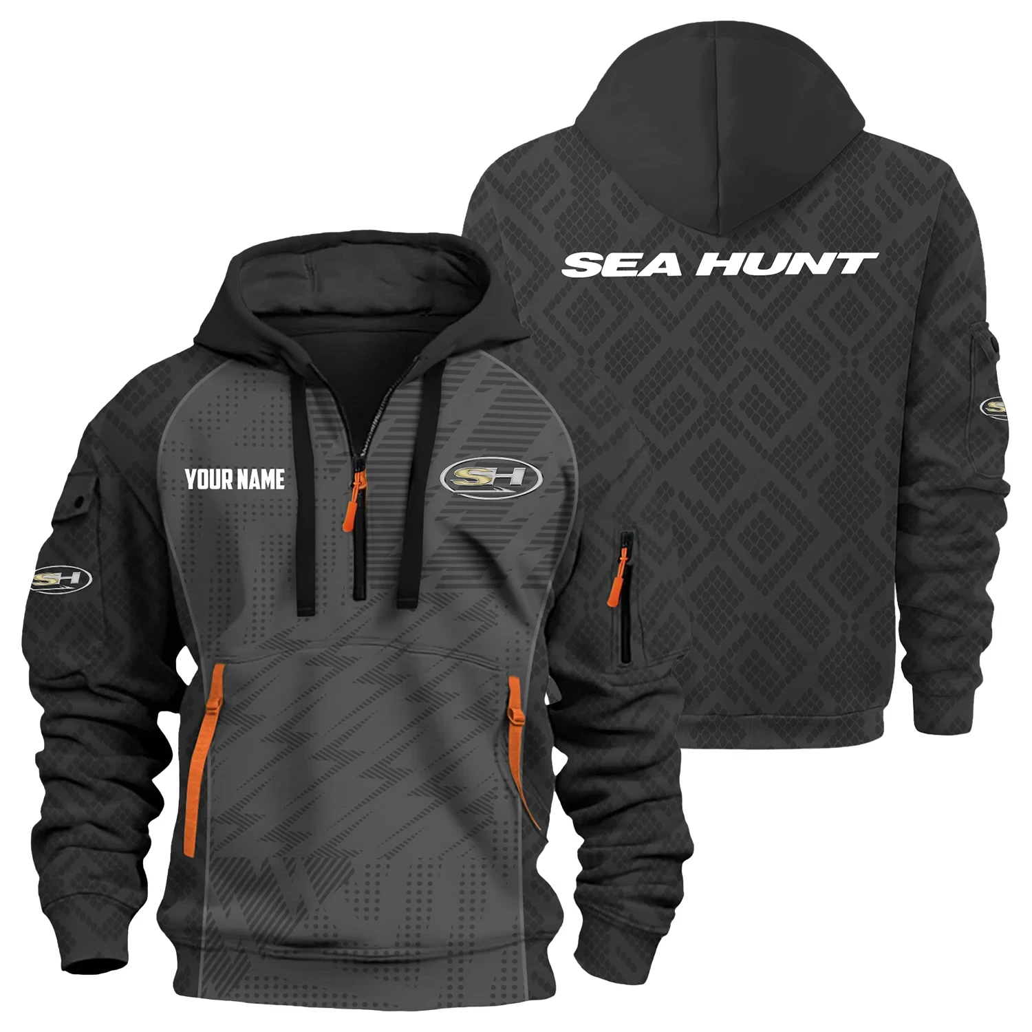 Sea Hunt Exclusive Logo Hoodie Half Zipper TTFSHHZ3D0819C08SEZ