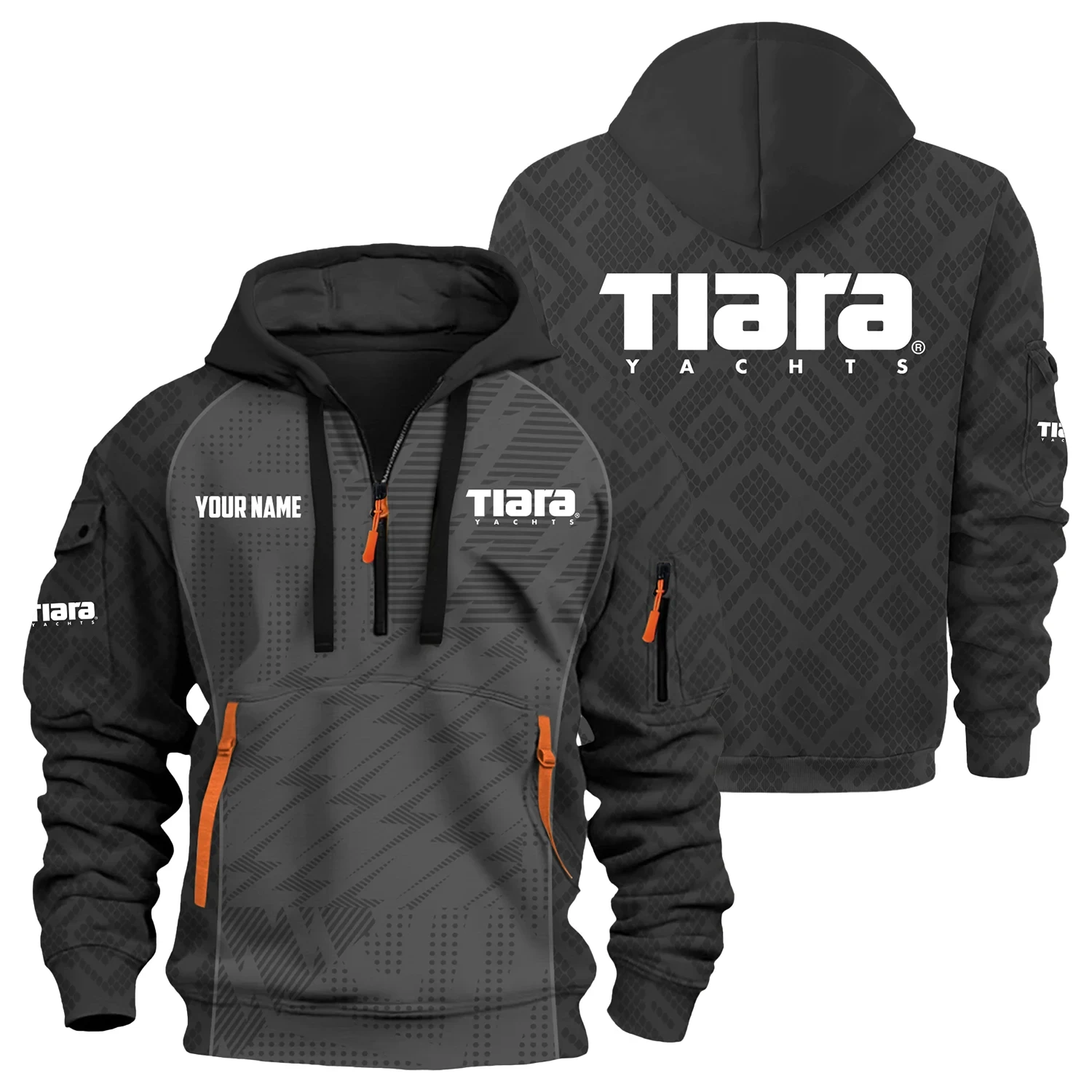 Tiara Yachts Exclusive Logo Hoodie Half Zipper TTFSHHZ3D0819C08TYZ