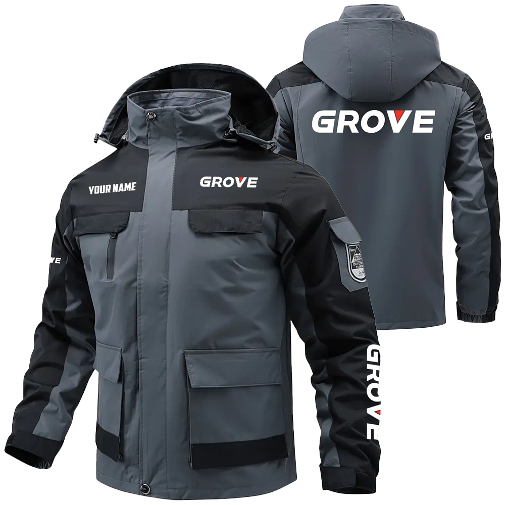 Grove Exclusive Water Resistant Outdoor Jacket Detachable Hood OUFAV203A0819GVZ - Grove Jacket