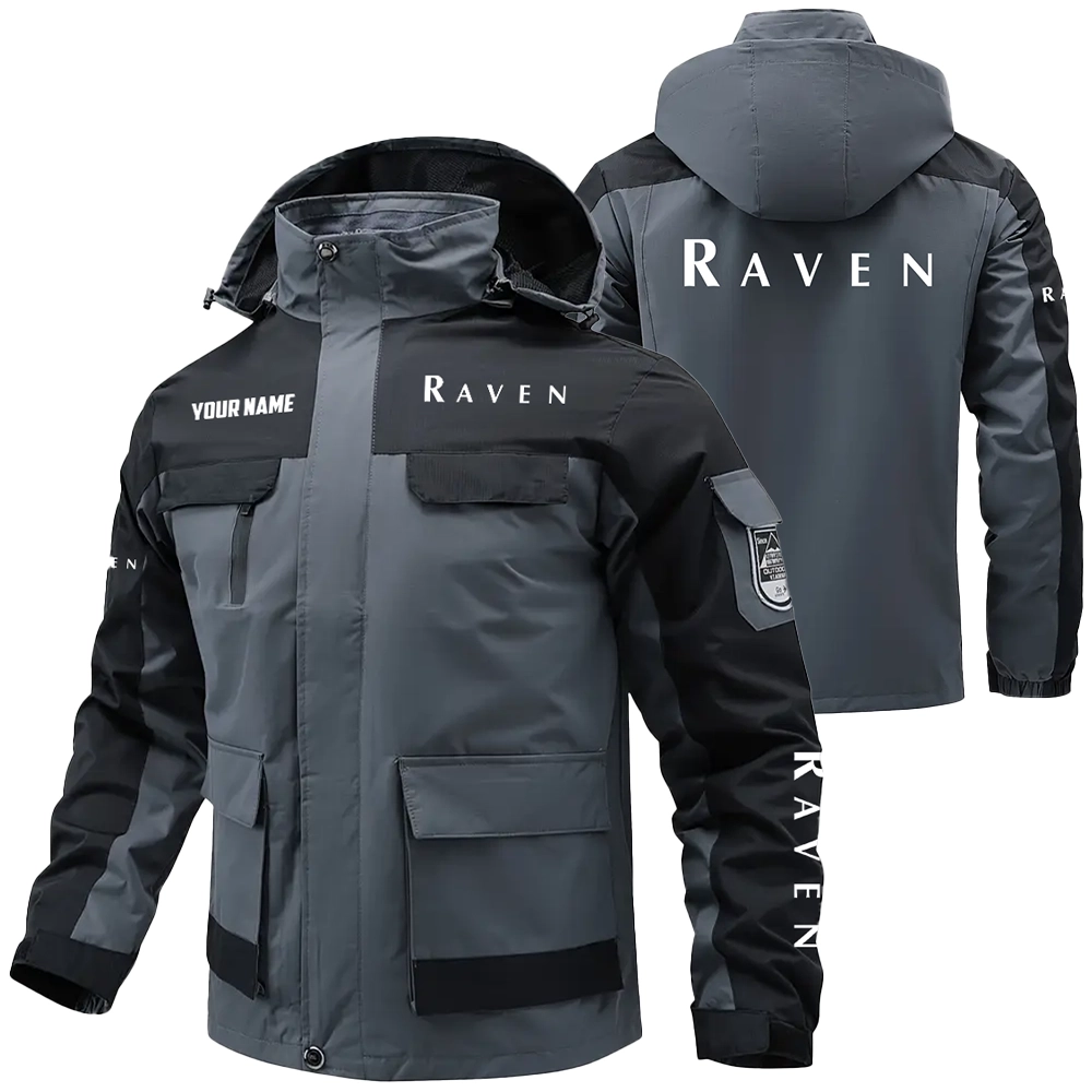 Raven Exclusive Water Resistant Outdoor Jacket Detachable Hood OUFAV203A0819RIZ - Raven Jacket