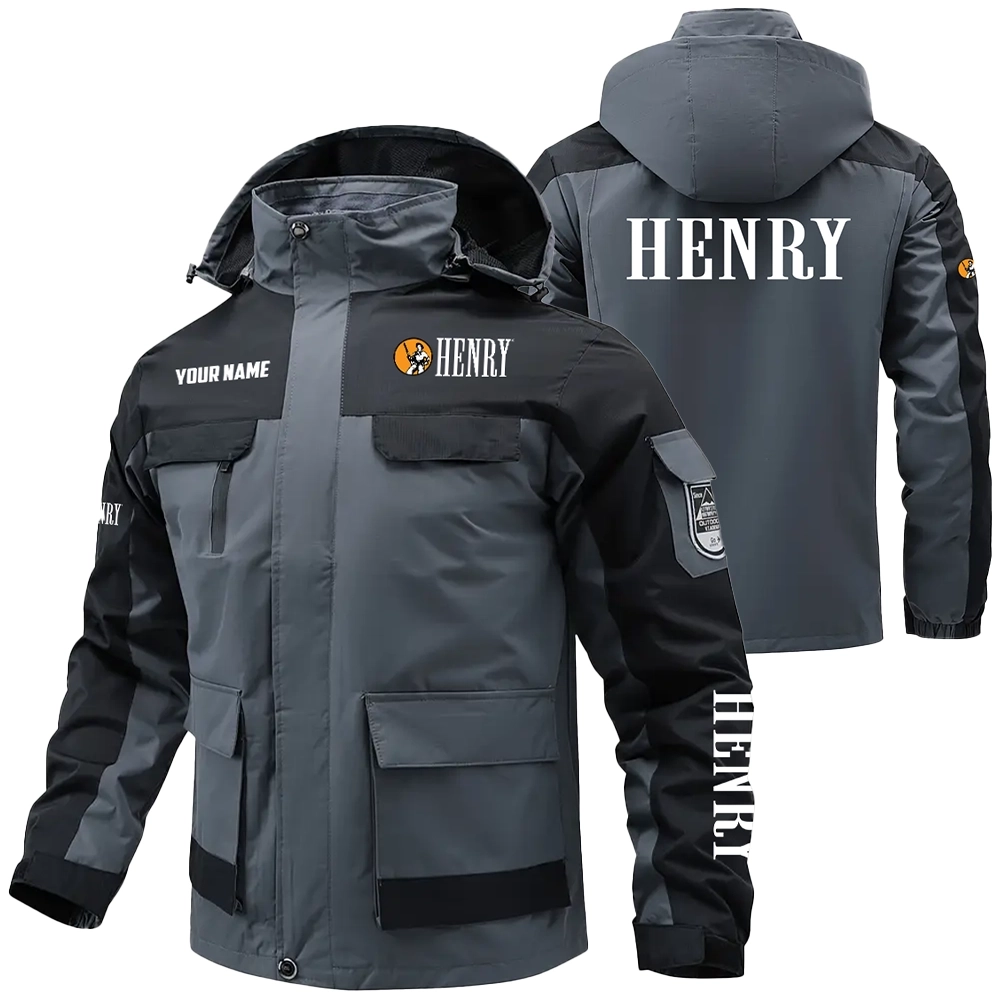 Henry Repeating Arms Exclusive Water Resistant Outdoor Jacket Detachable Hood OUHUV203A0815HAZ - Henry Repeating Arms Jacket