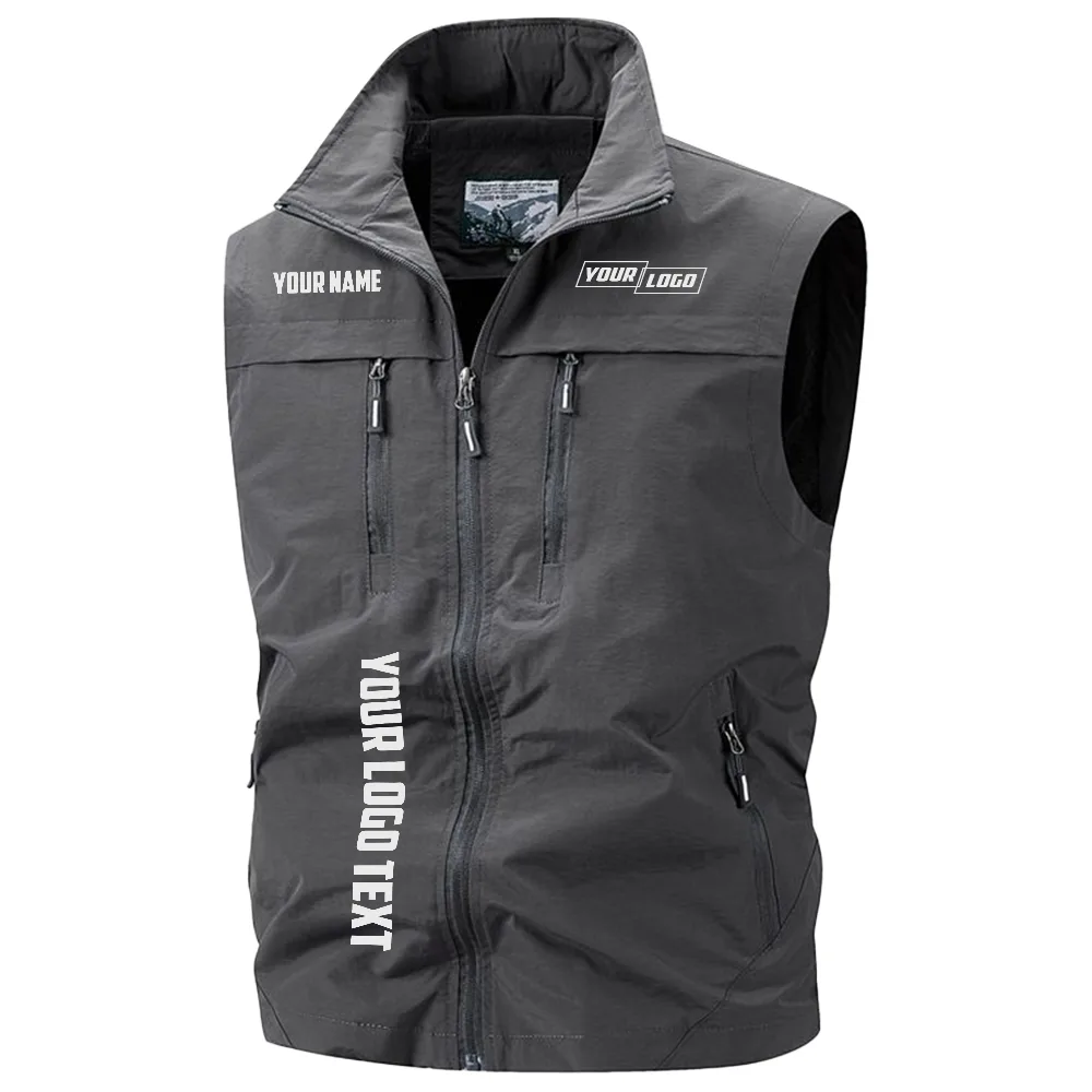 Customizable Multi-Pocket Sleeveless Vest OUFAV210CC